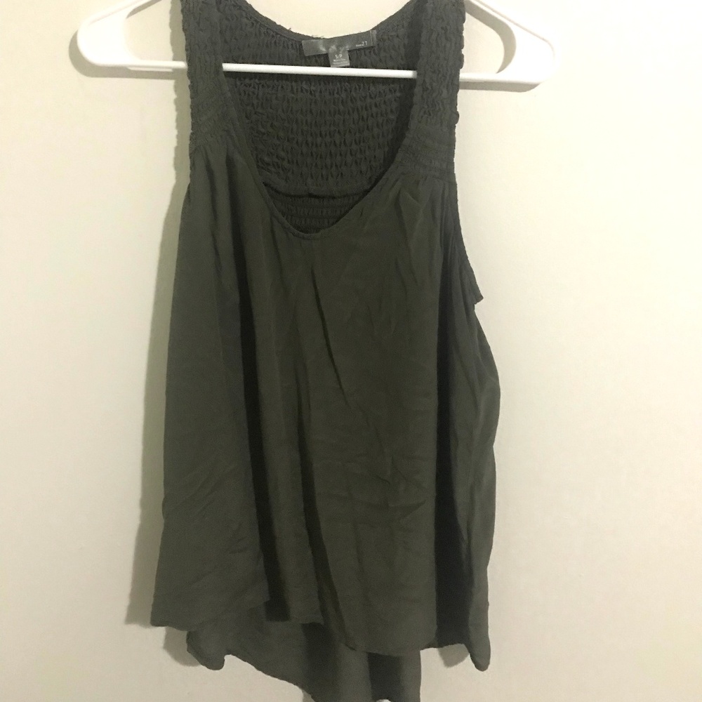 Green Silk Tank Top Blouse